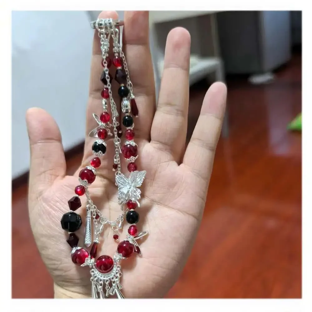 Hua Cheng Blood Rain Phone Strap, Silver Butterfly Chinese Style, TGCF Ita Bag C